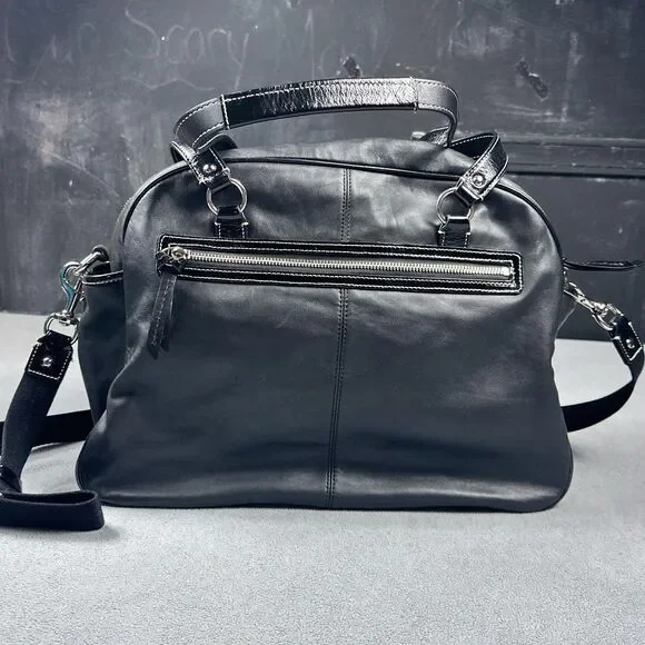 Coach Addison Tote Black Leather Diaper Bag Satchel Shoulder Crossbody F18374 - Picture 4 of 15